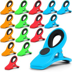 16 Pack Chip Clips Bag Clips, Office Paper Clamps, Multicolor Magnetic Clip for Food Packages, Multipurpose Plastic Clip for Food, Snack, Refrige