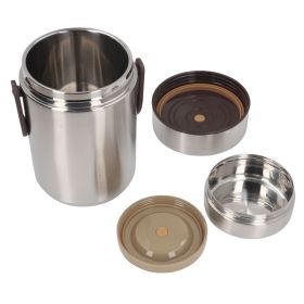 Vacuum Insulated Food Jar 304 Stainless Steel 2000ml 3 Tier Sealed Portable Food Container Lunch Box For Soup Office Outdoor (Option: Default)